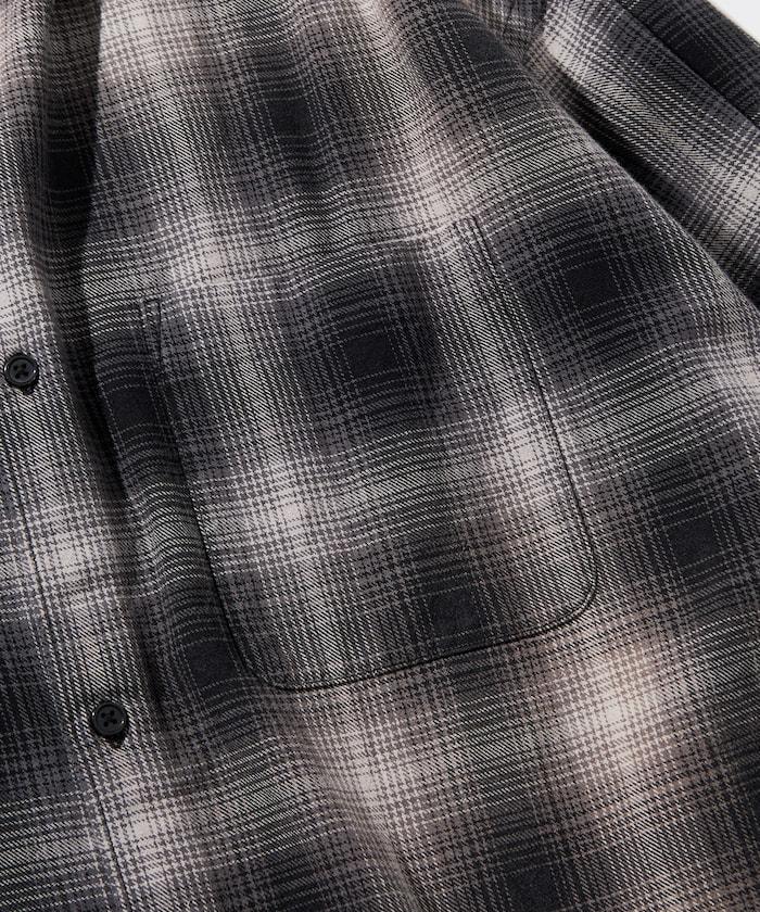 寬鬆版型 漂白工藝 漸變格紋 法蘭絨襯衫