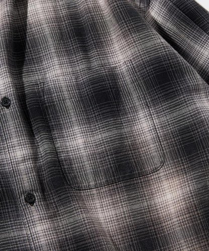 寬鬆版型 漂白工藝 漸變格紋 法蘭絨襯衫