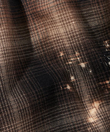 寬鬆版型 漂白工藝 漸變格紋 法蘭絨襯衫