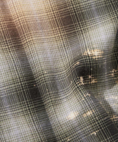 寬鬆版型 漂白工藝 漸變格紋 法蘭絨襯衫