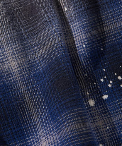 寬鬆版型 漂白工藝 漸變格紋 法蘭絨襯衫