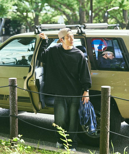 9オンス 重磅 寬鬆 圓領 長袖T恤