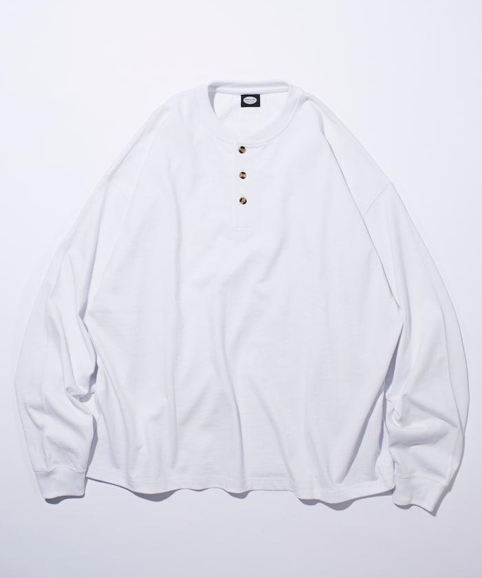 9盎司重磅寬鬆版型亨利領長袖T恤/重磅/長袖T恤