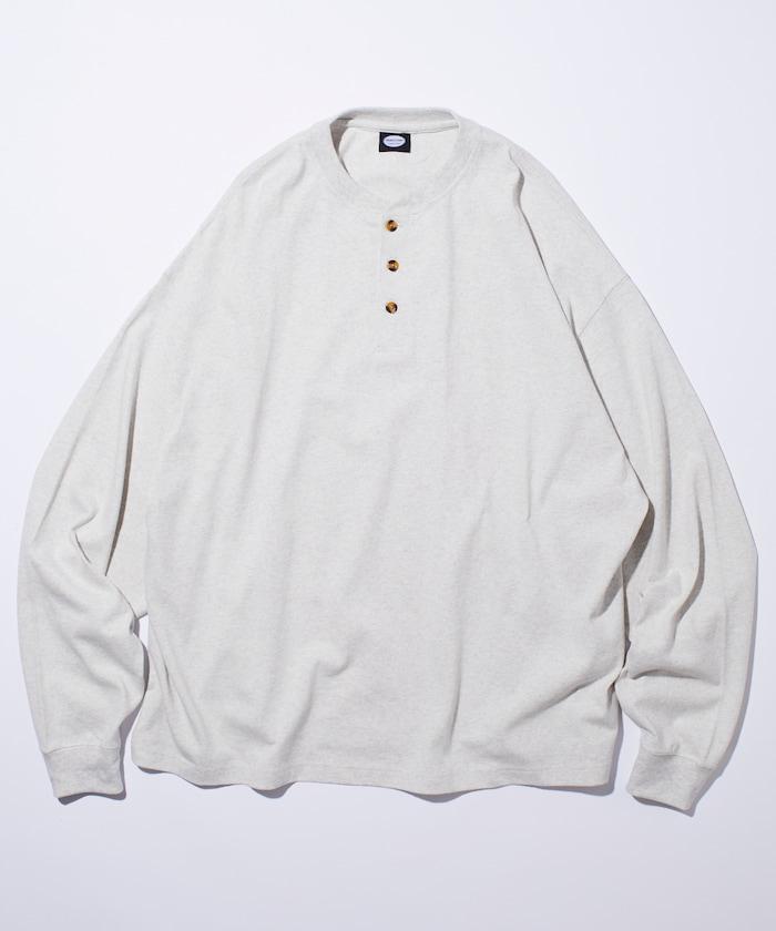 9盎司重磅寬鬆版型亨利領長袖T恤/重磅/長袖T恤