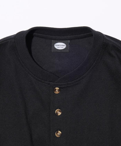 9盎司重磅寬鬆版型亨利領長袖T恤/重磅/長袖T恤