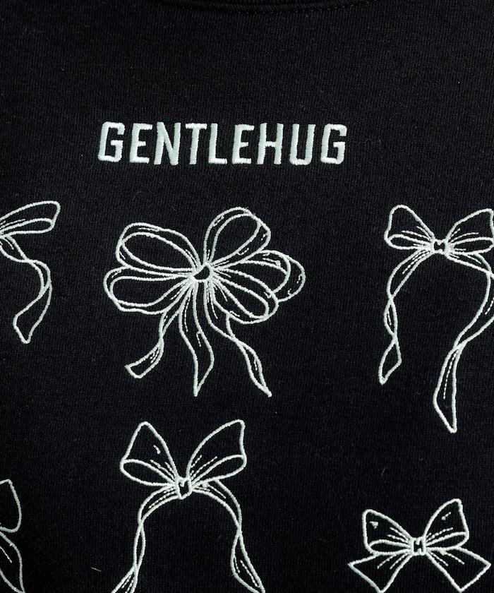 蝴蝶結刺繡圓領衛衣