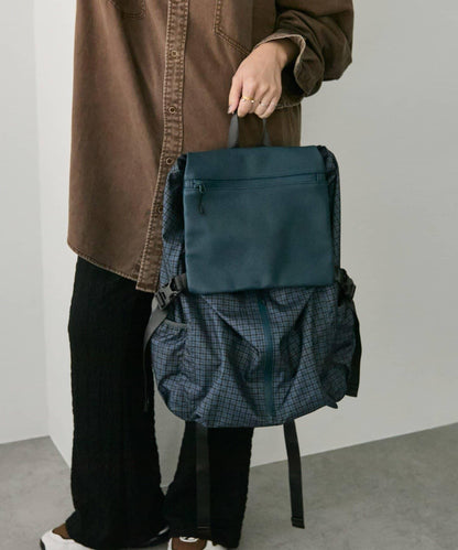 【BURLAPOUTFITTER×ear】1、2晚旅行用/約16升大容量/防潑水/男女通用/皮革拼接輕便雙肩包