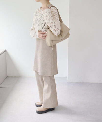 皮革翻蓋單肩包