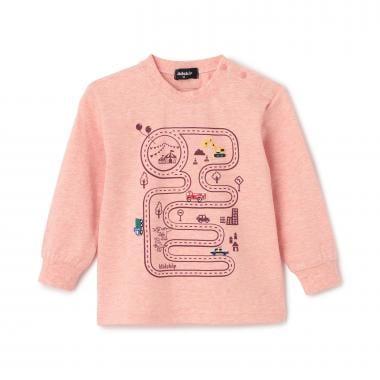 工程車輛與道路長袖T恤