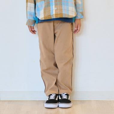 Logo+側邊條紋長款工裝褲