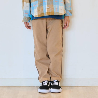 Logo+側邊條紋長款工裝褲