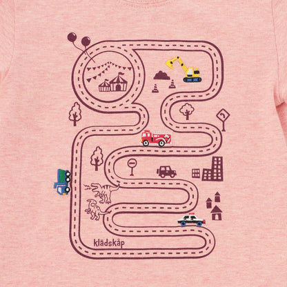 工程車輛與道路長袖T恤