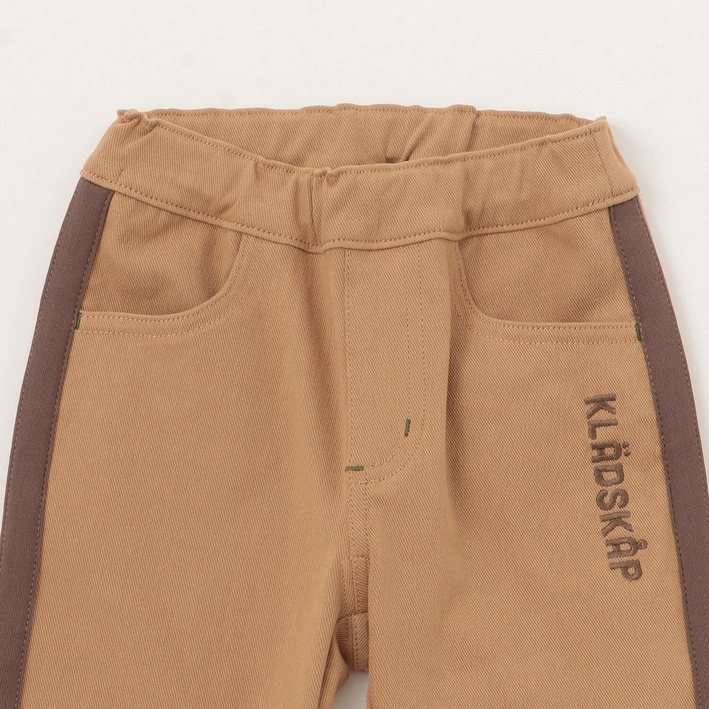 Logo+側邊條紋長款工裝褲