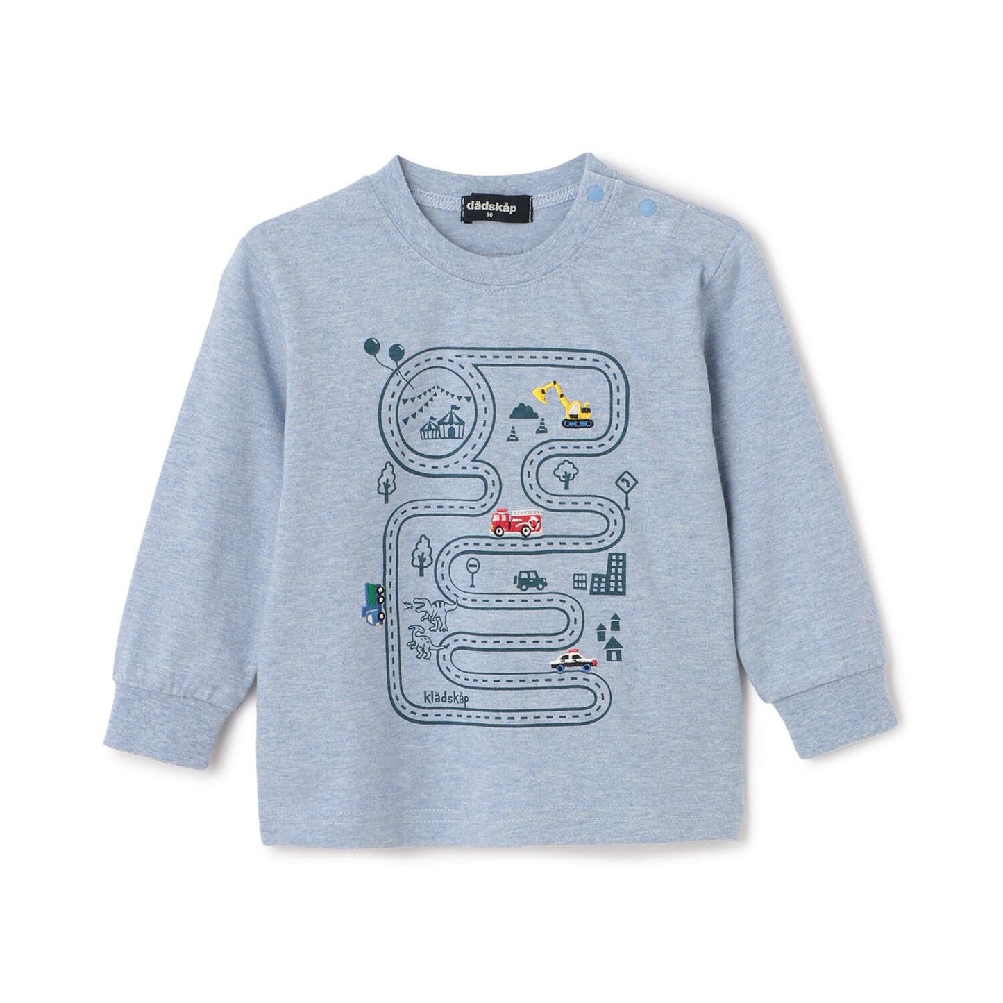 工程車輛與道路長袖T恤