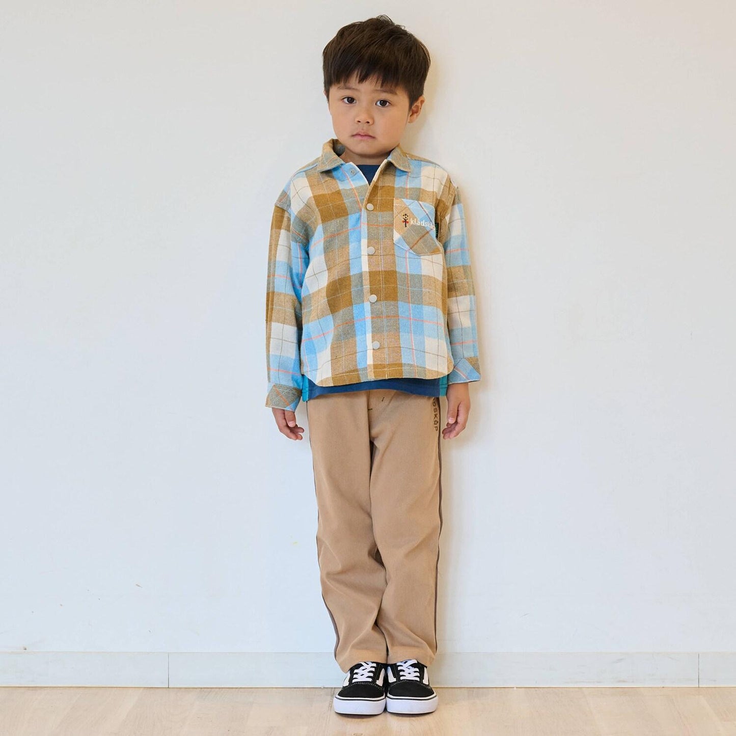 Logo+側邊條紋長款工裝褲