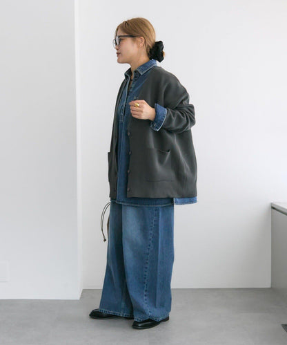 復古風牛仔長款襯衫