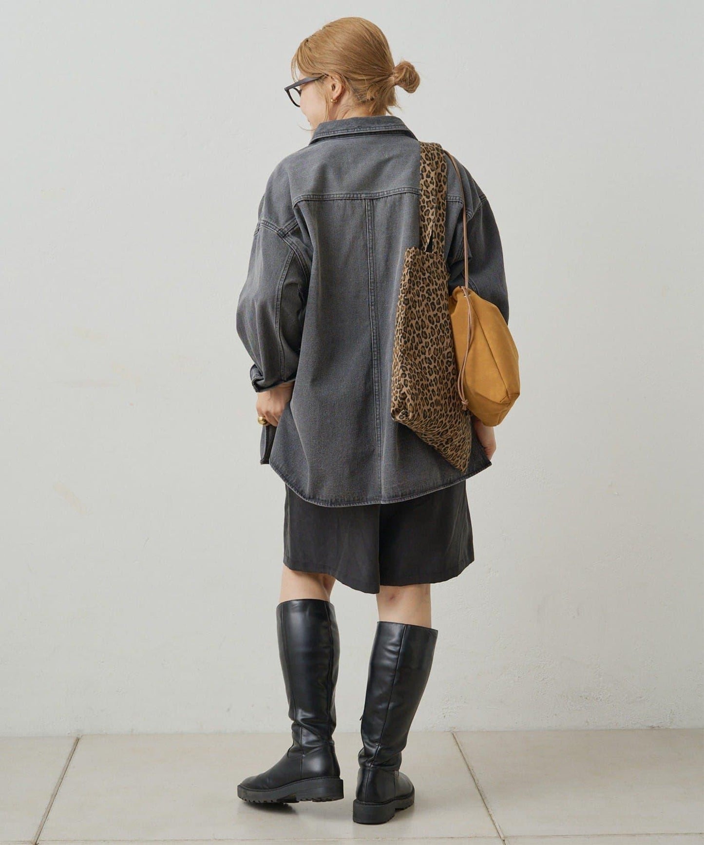 復古風牛仔長款襯衫