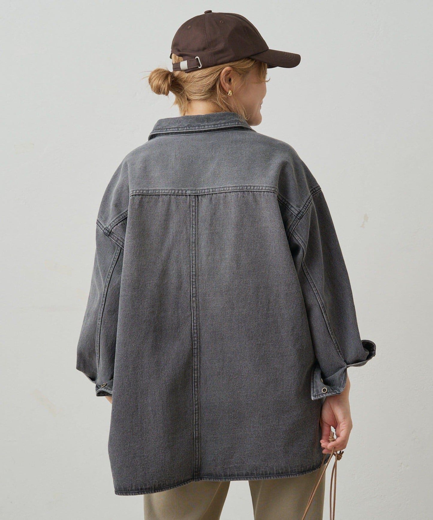 復古風牛仔長款襯衫