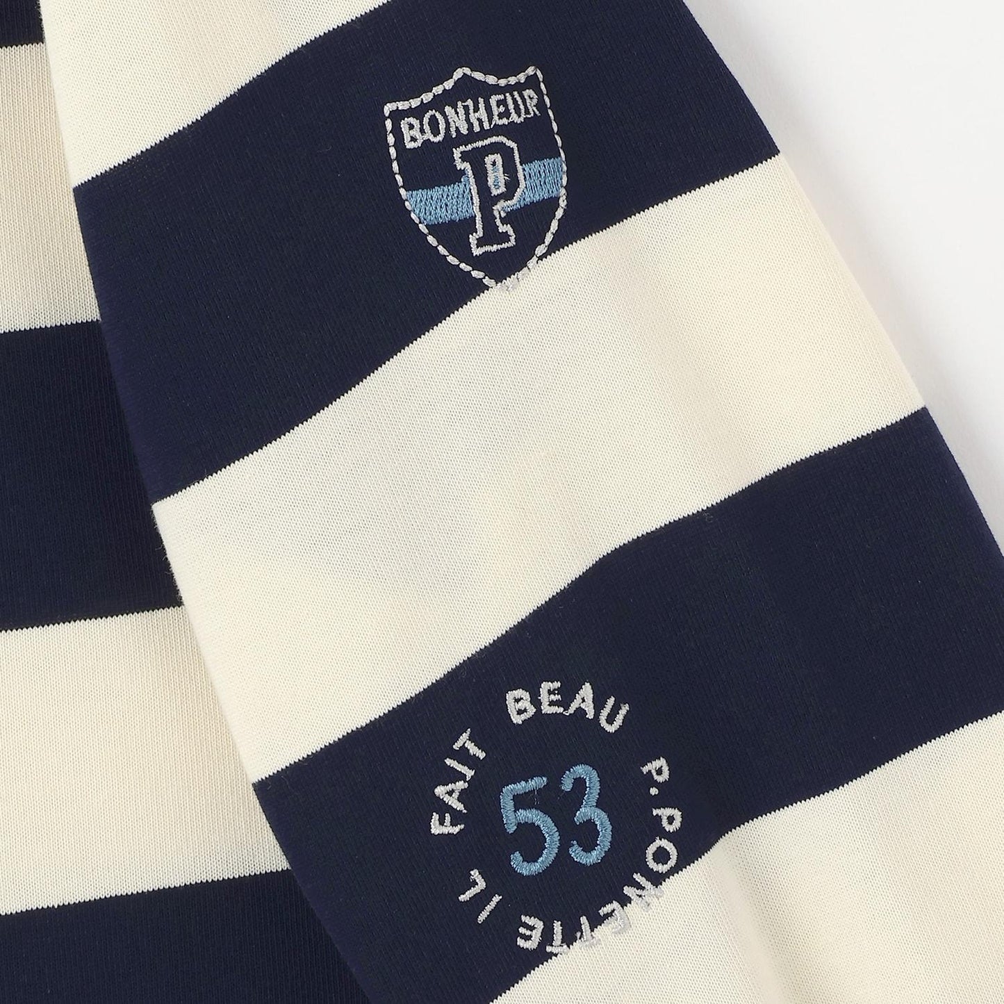 塗鴉刺繡橄欖球衫