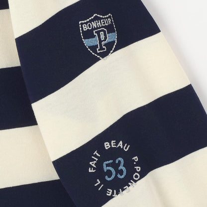 塗鴉刺繡橄欖球衫