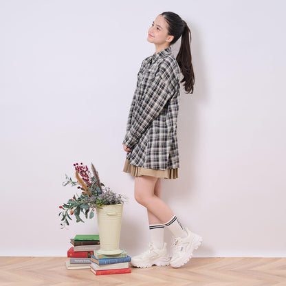 紐扣百褶裙褲