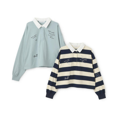 塗鴉刺繡橄欖球衫