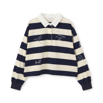 塗鴉刺繡橄欖球衫