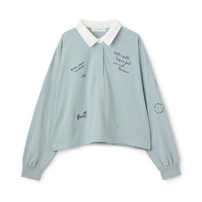 塗鴉刺繡橄欖球衫