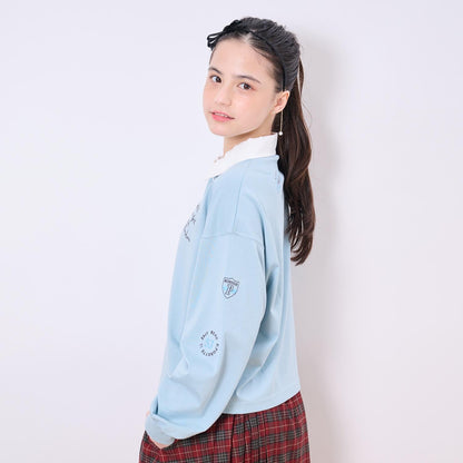 塗鴉刺繡橄欖球衫