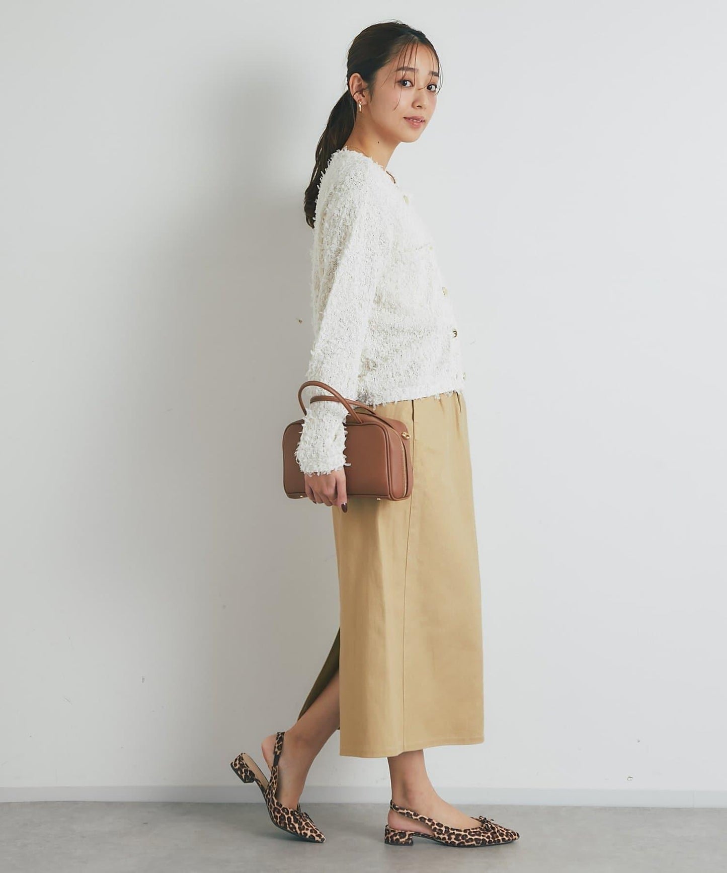 顯瘦日常百搭箔面斜紋布直筒裙