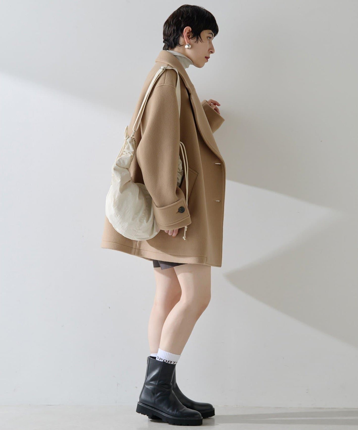 【THE PAUSE】中長款P型大衣