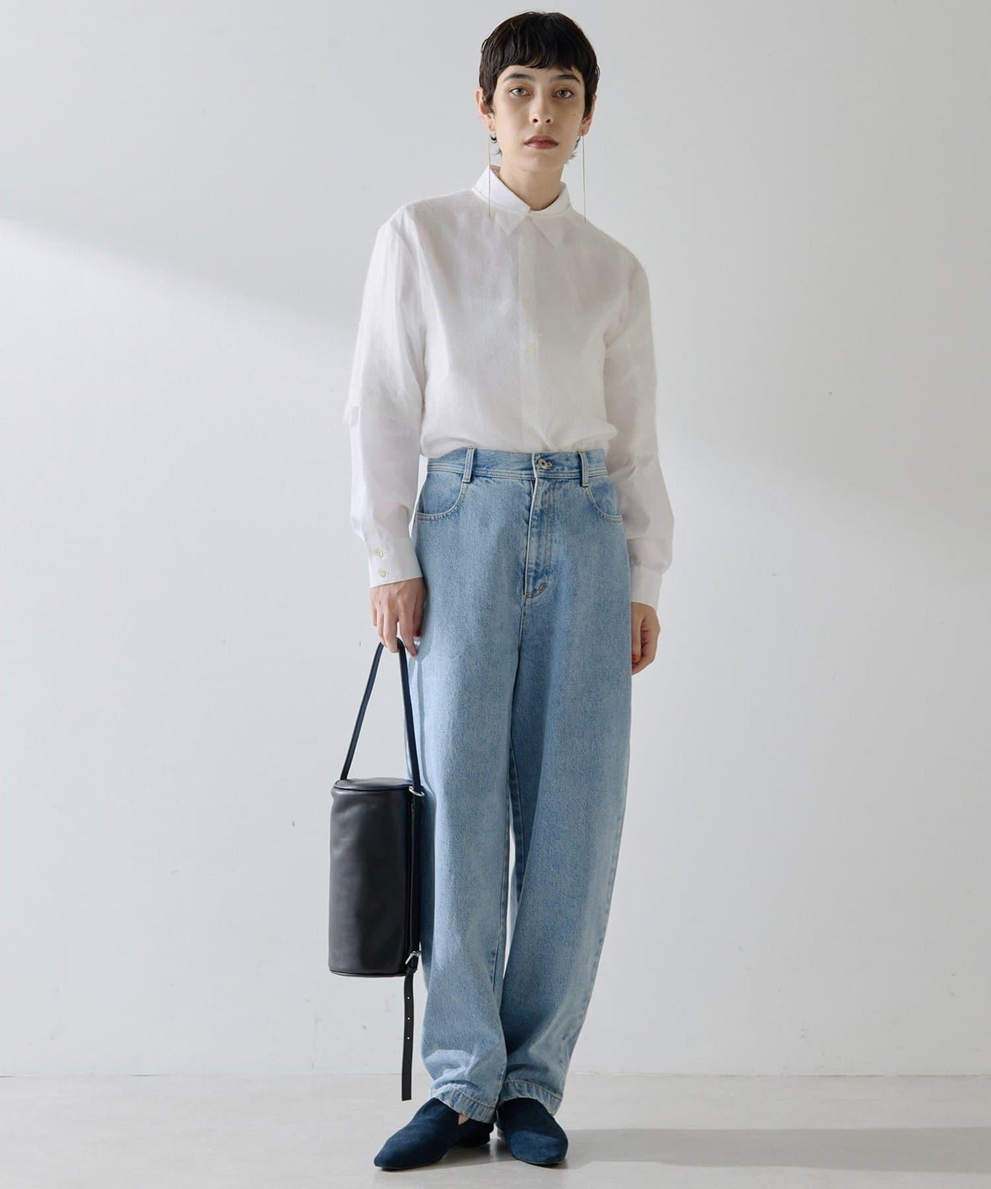 【THE PAUSE】高腰弧形牛仔褲