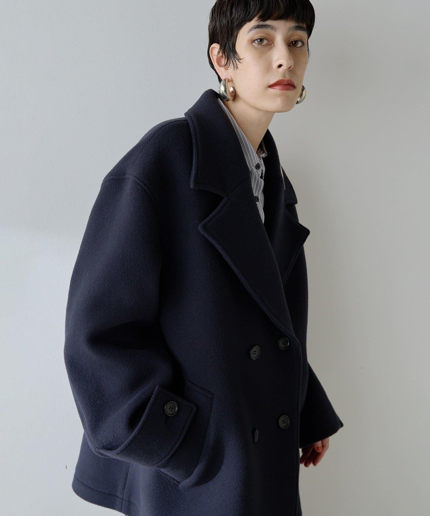 【THE PAUSE】中長款P型大衣