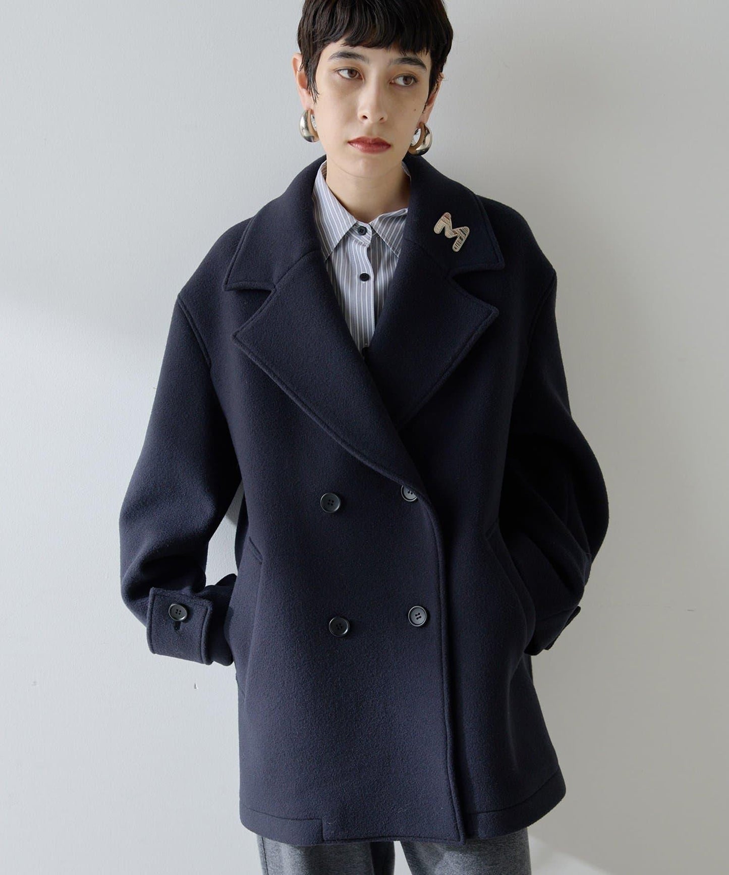 【THE PAUSE】中長款P型大衣