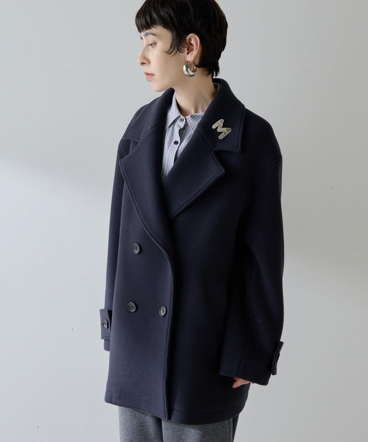 【THE PAUSE】中長款P型大衣