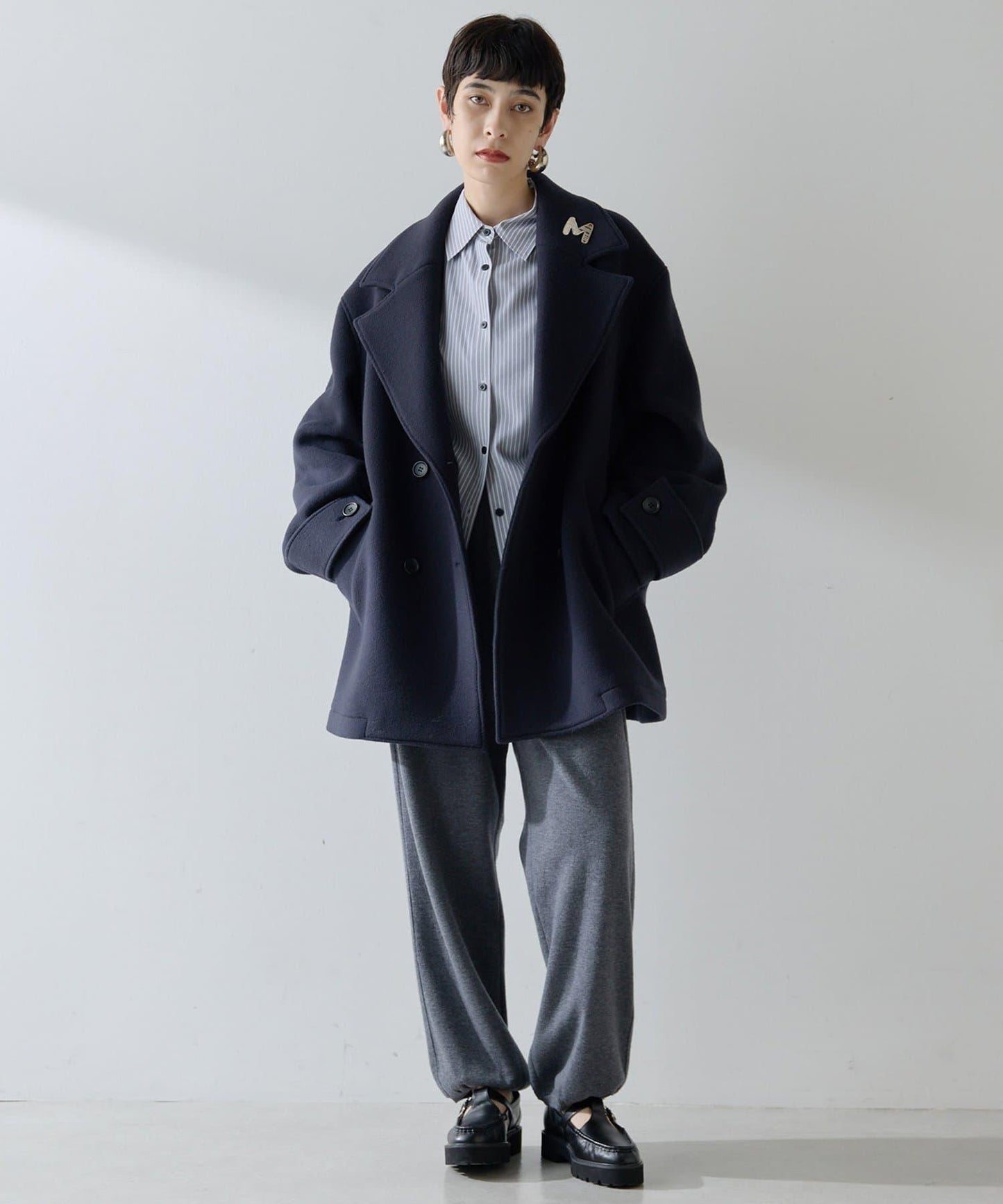 【THE PAUSE】中長款P型大衣