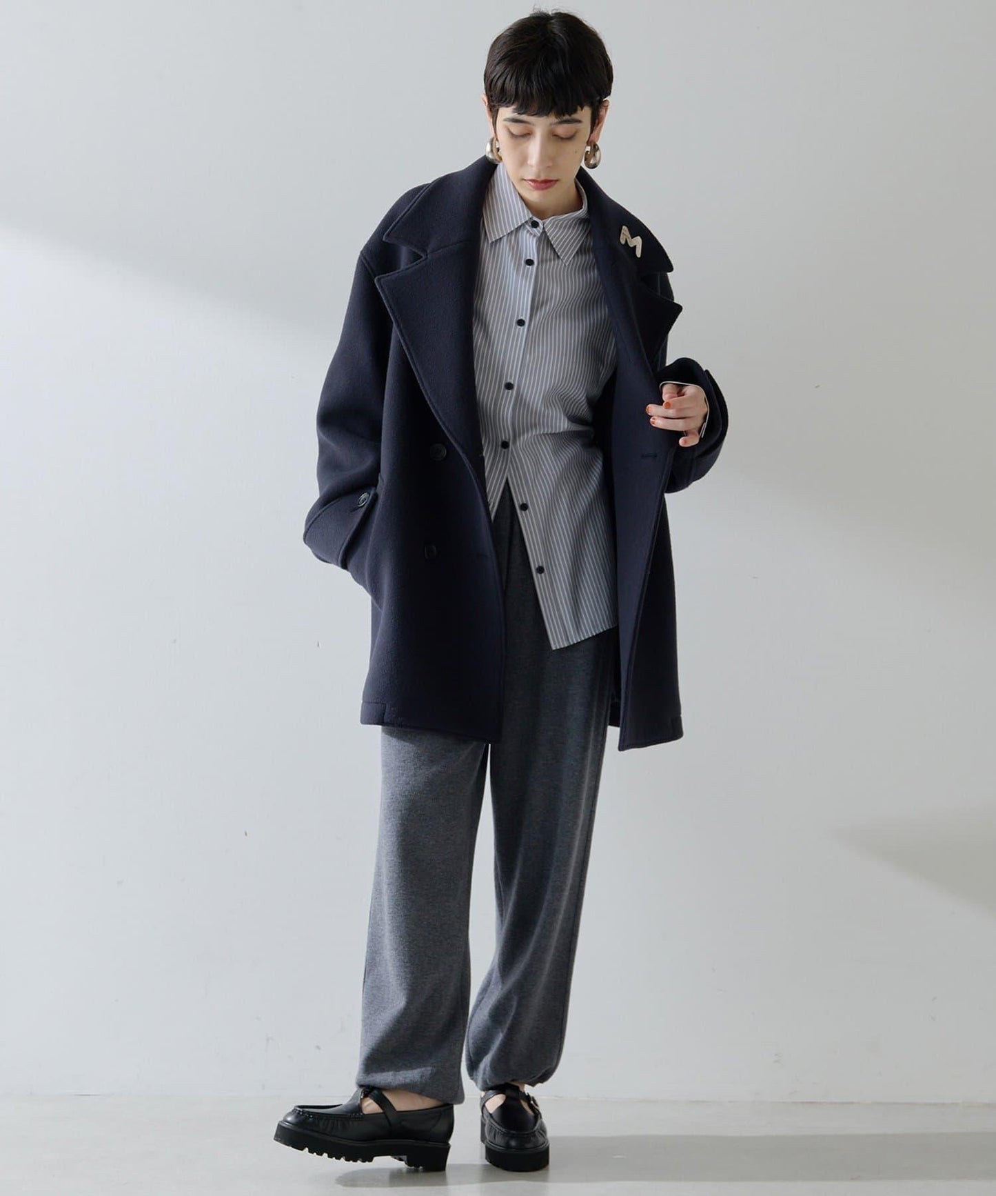 【THE PAUSE】中長款P型大衣