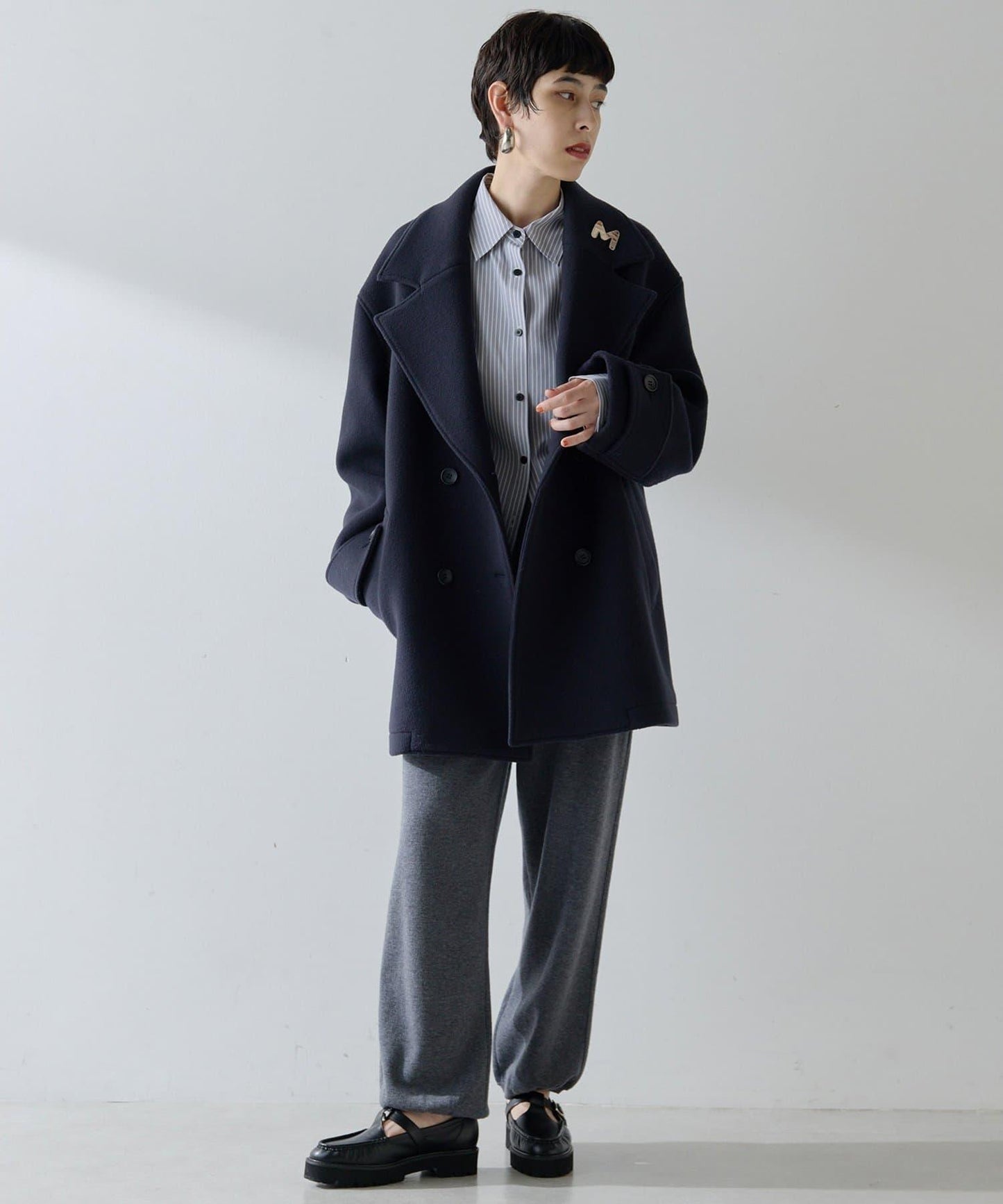 【THE PAUSE】中長款P型大衣