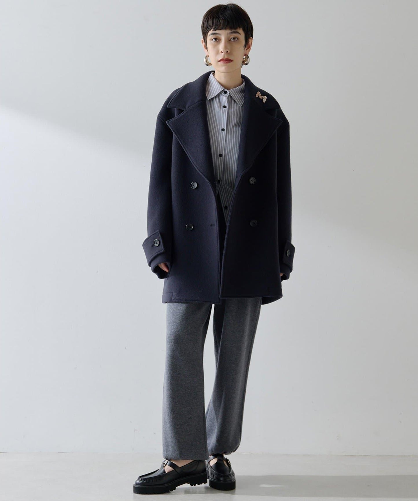 【THE PAUSE】中長款P型大衣