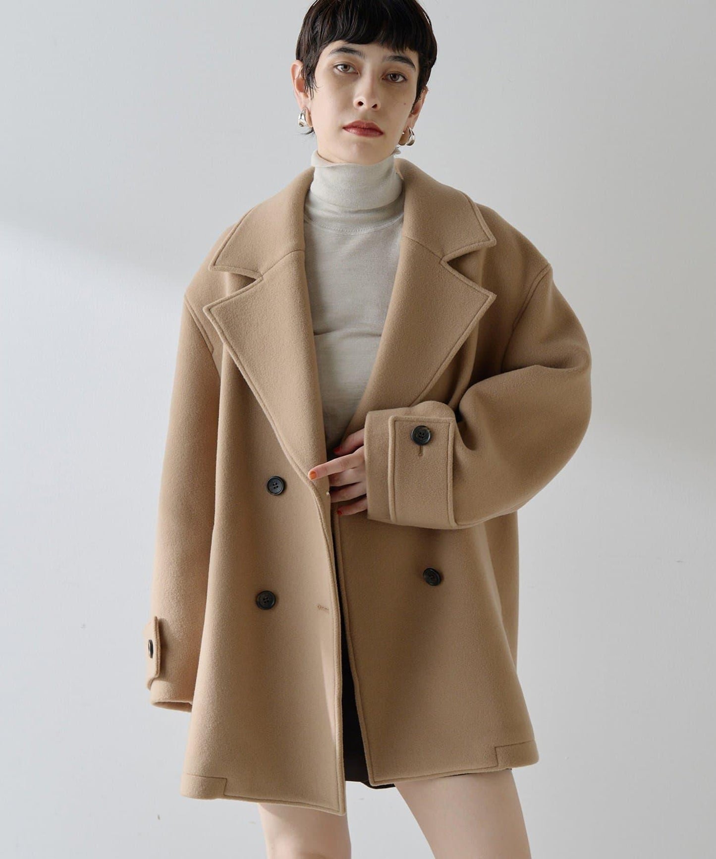 【THE PAUSE】中長款P型大衣
