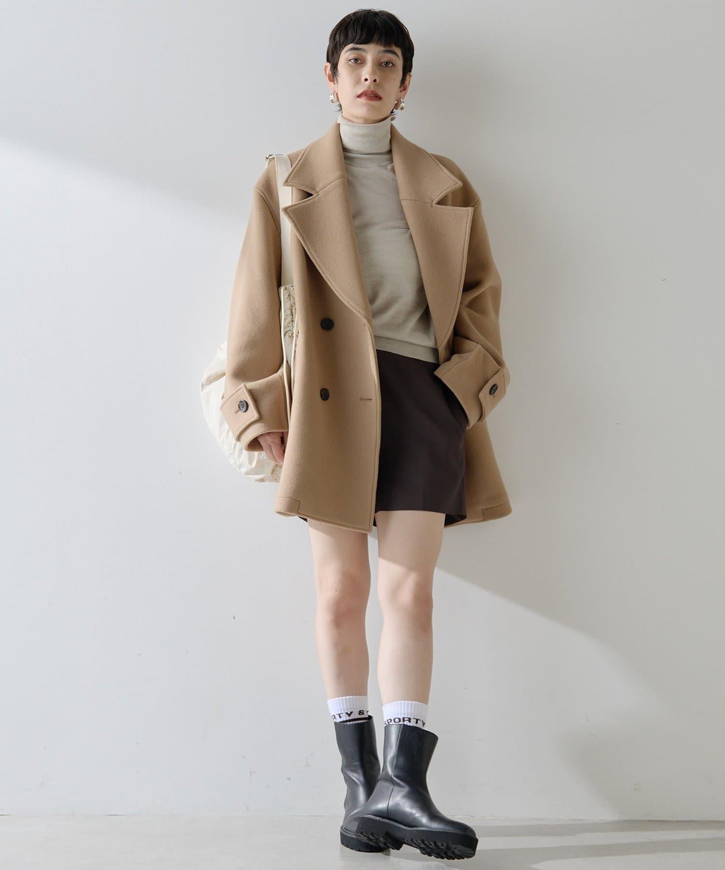 【THE PAUSE】中長款P型大衣
