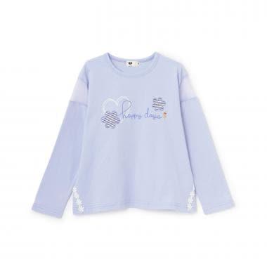 肩部網紗長袖T恤