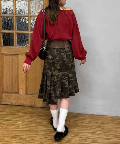 鉚釘寬版西部風腰帶