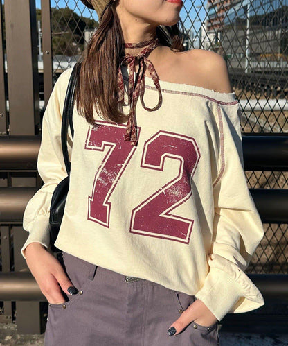 項圈套裝編號拼色袖衛衣