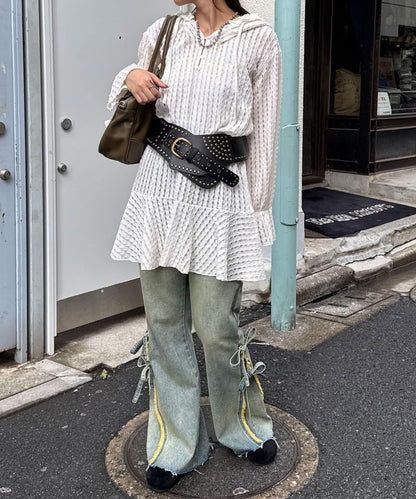 鉚釘寬版西部風腰帶