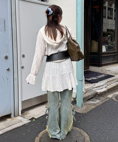 鉚釘寬版西部風腰帶