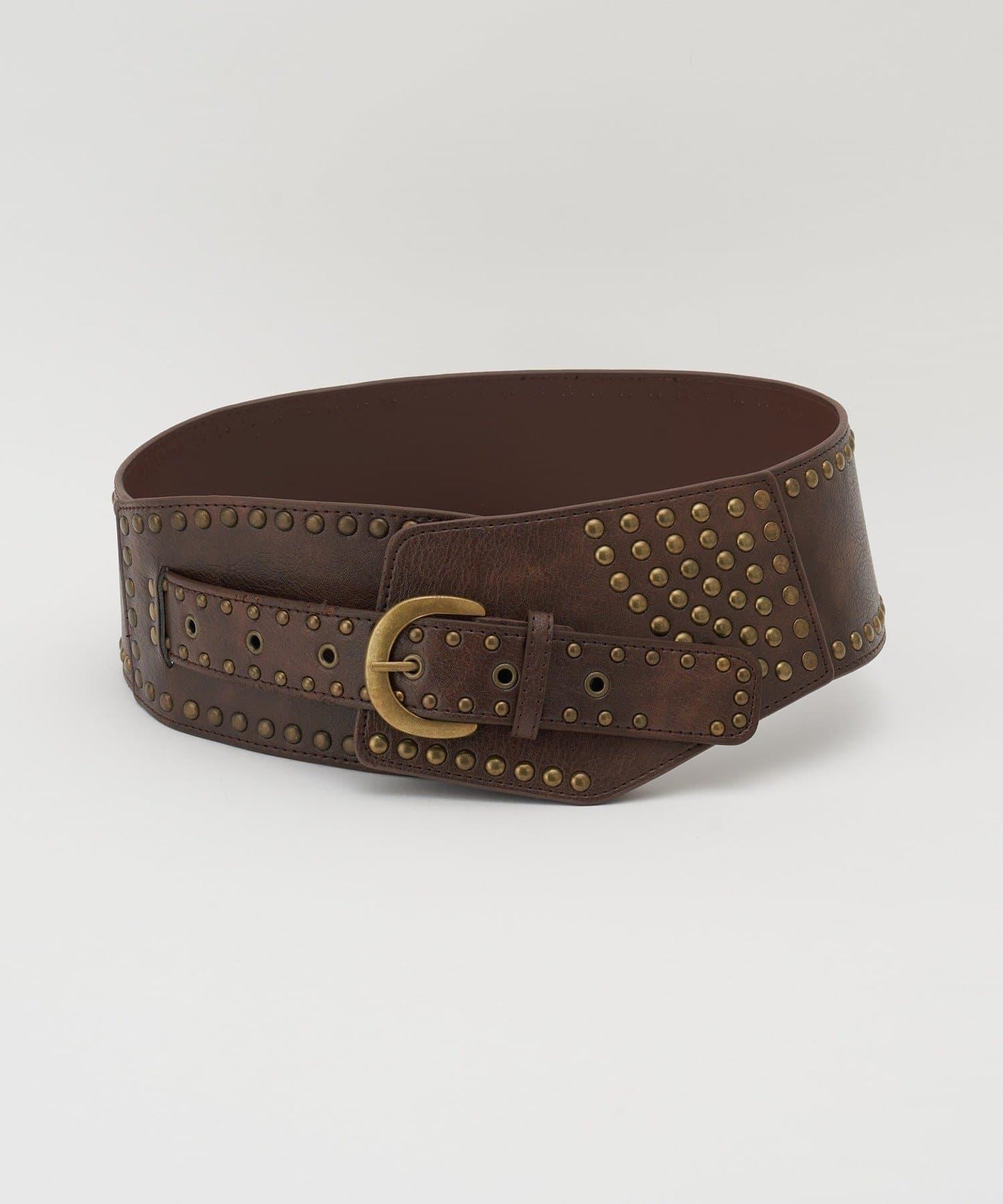 鉚釘寬版西部風腰帶