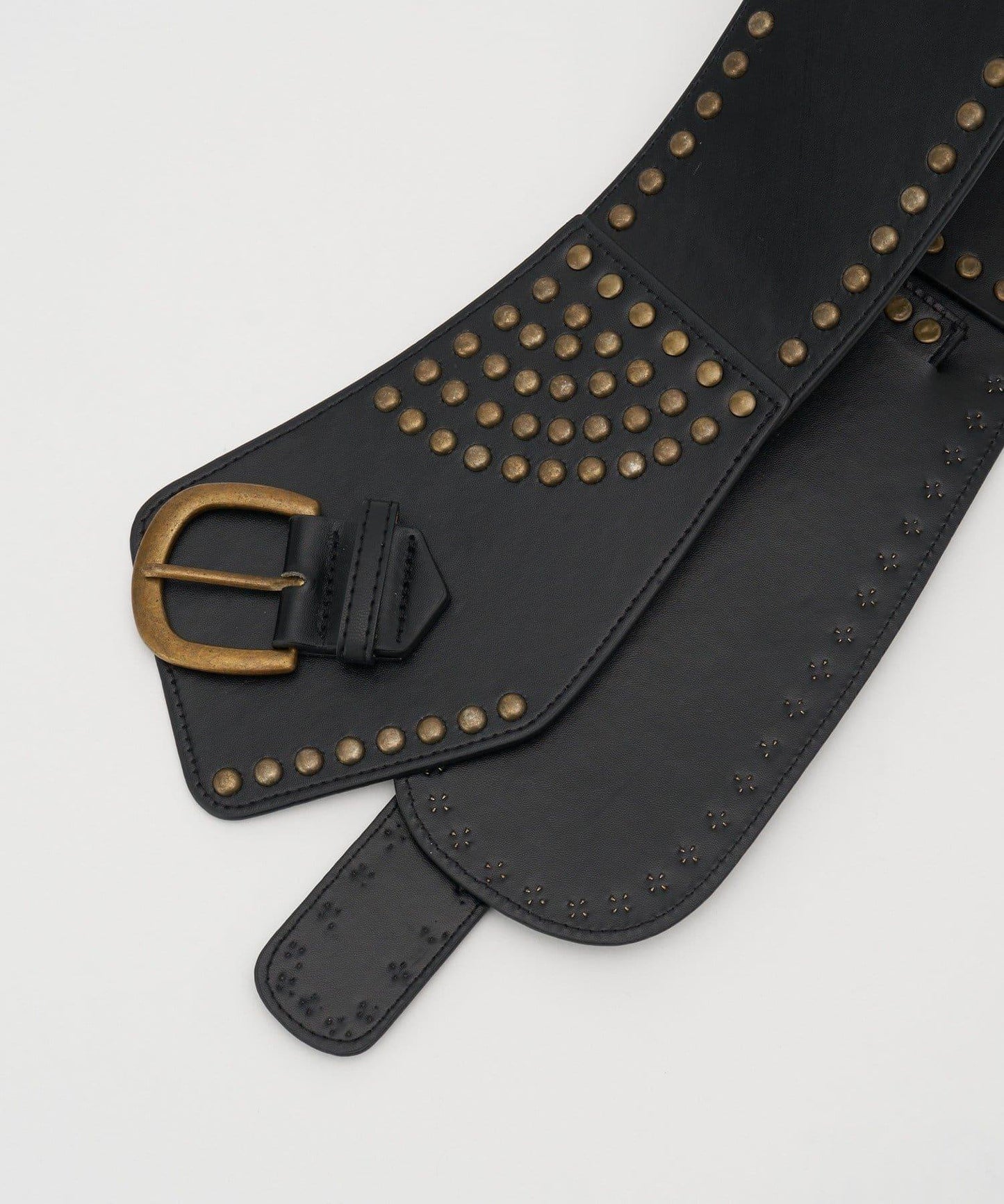 鉚釘寬版西部風腰帶