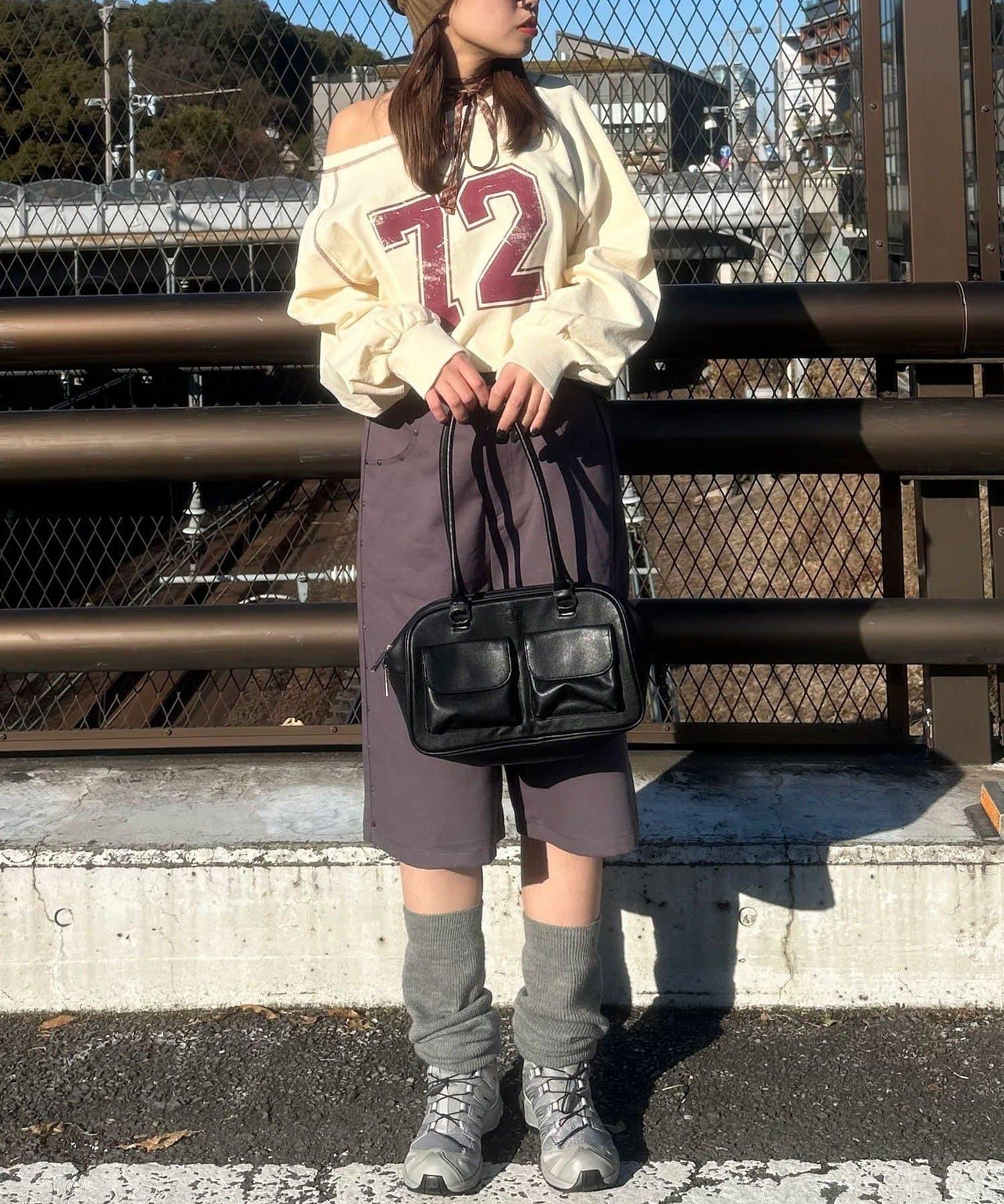 項圈套裝編號拼色袖衛衣