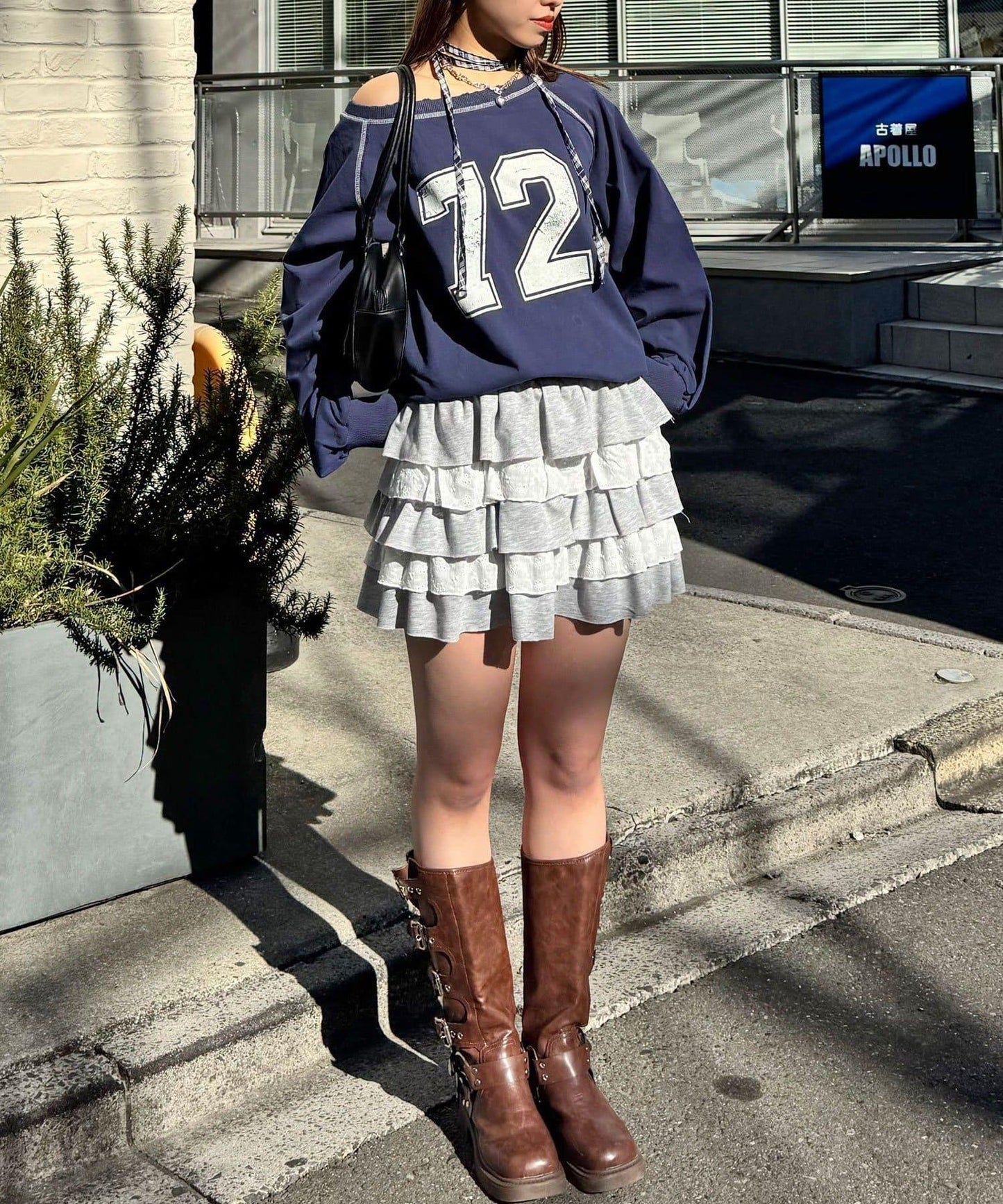 項圈套裝編號拼色袖衛衣